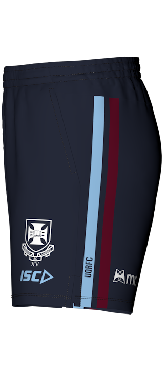 UQ Rugby 2025 Gym Shorts Navy (Side Stripes)