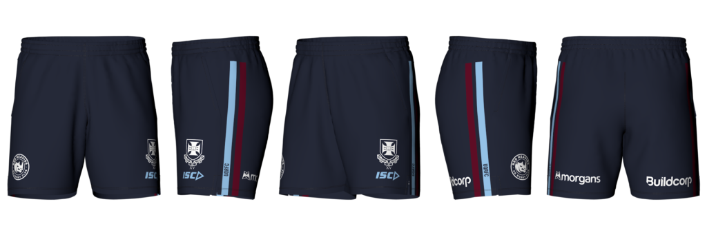 UQ Rugby 2025 Gym Shorts Navy (Side Stripes)